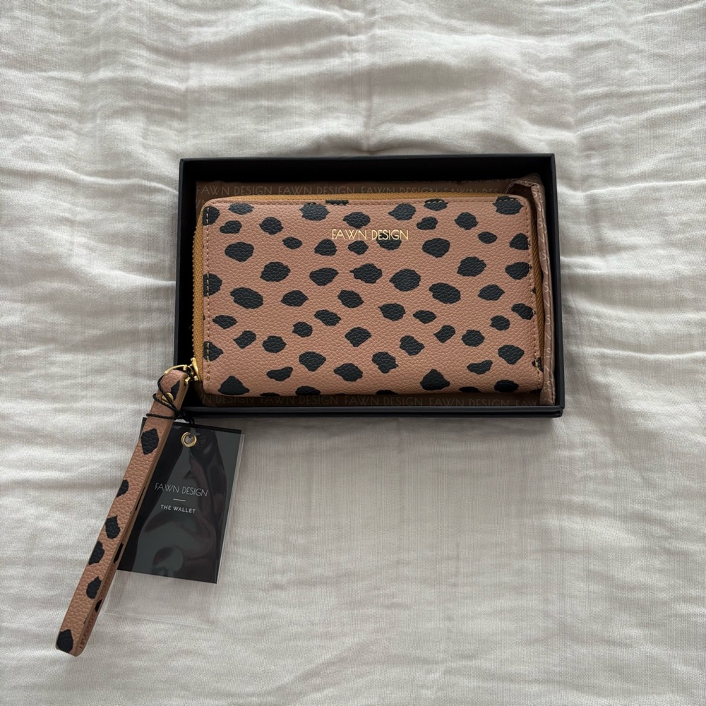 Fawn Design Blush Pink Leopard Zip Wristlet